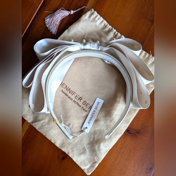 Jennifer Behr Bow Headband with Pearls - Picture 3 of 5